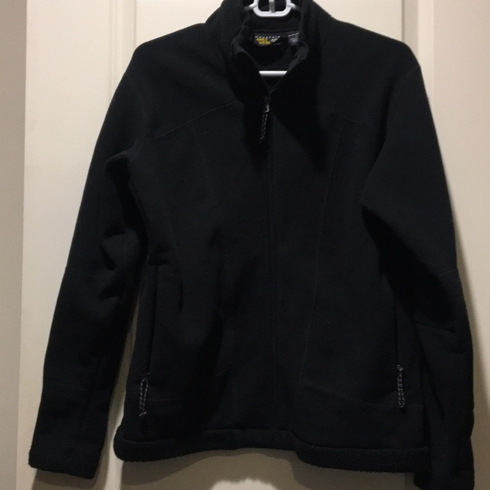 Mountain Hardwear womens Zip Up Jacket fleece lined zip pockets size 10 black